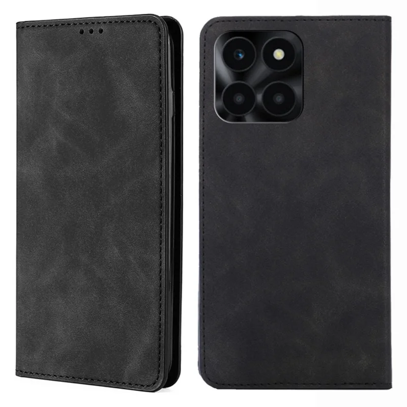 Per Onore X6a 4G Case Skin-touch PU Peth+tpu Slot Coperchio Telefonico Resistente Agli Shock - Nero