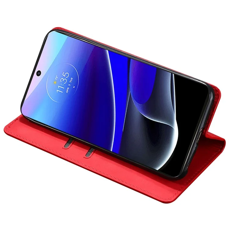 Per Motorola Moto G84 5G Custodia Skin-touch Flip Stand Anti-graffio in Pelle PU - Rosso