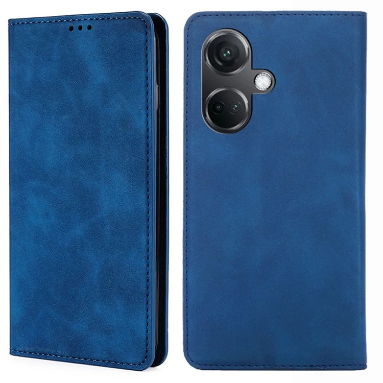 Per OnePlus Nord CE3 5G Case Custodia a scatto antishock Pelle PU con alloggiamento per schede e supporto - Blu