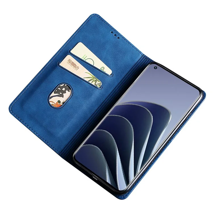 Per OnePlus Nord CE3 5G Case Custodia a scatto antishock Pelle PU con alloggiamento per schede e supporto - Blu