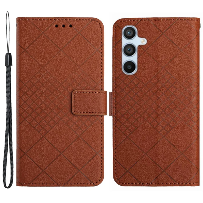 HT06 For Samsung Galaxy S24+ Leather Case Litchi Texture Wallet Phone Cover - Brown