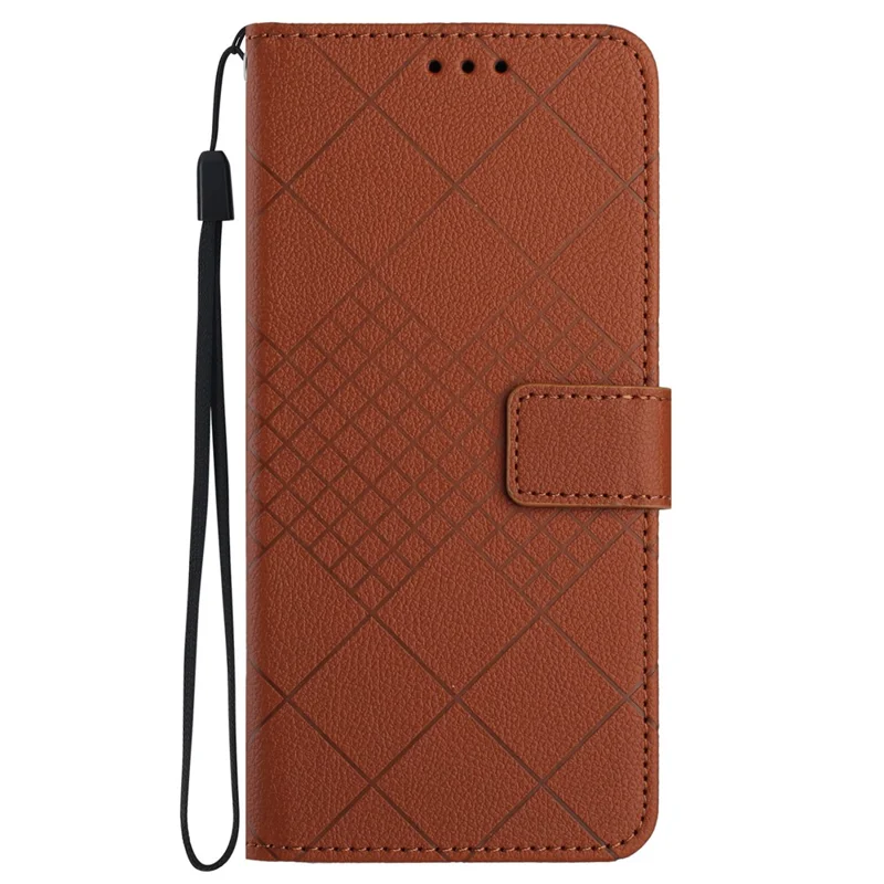 HT06 For Samsung Galaxy S24+ Leather Case Litchi Texture Wallet Phone Cover - Brown