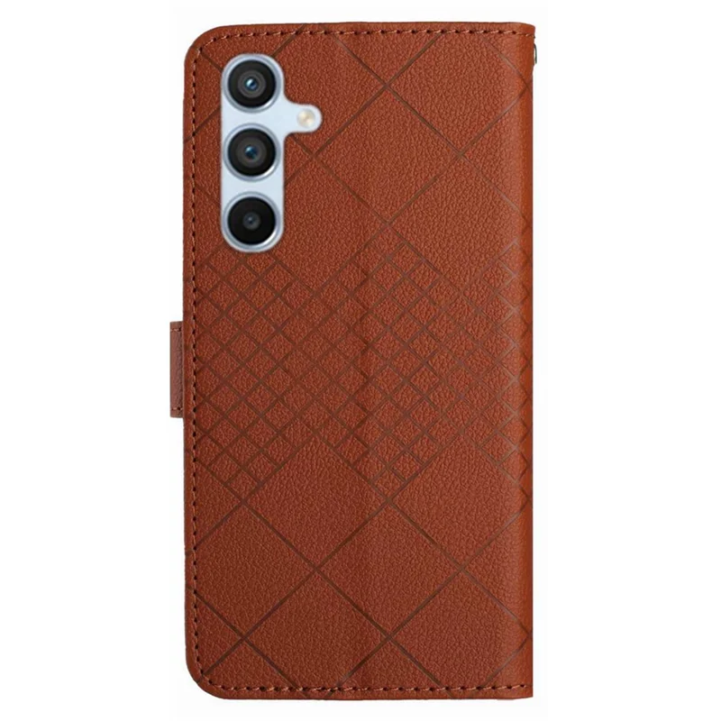HT06 For Samsung Galaxy S24+ Leather Case Litchi Texture Wallet Phone Cover - Brown