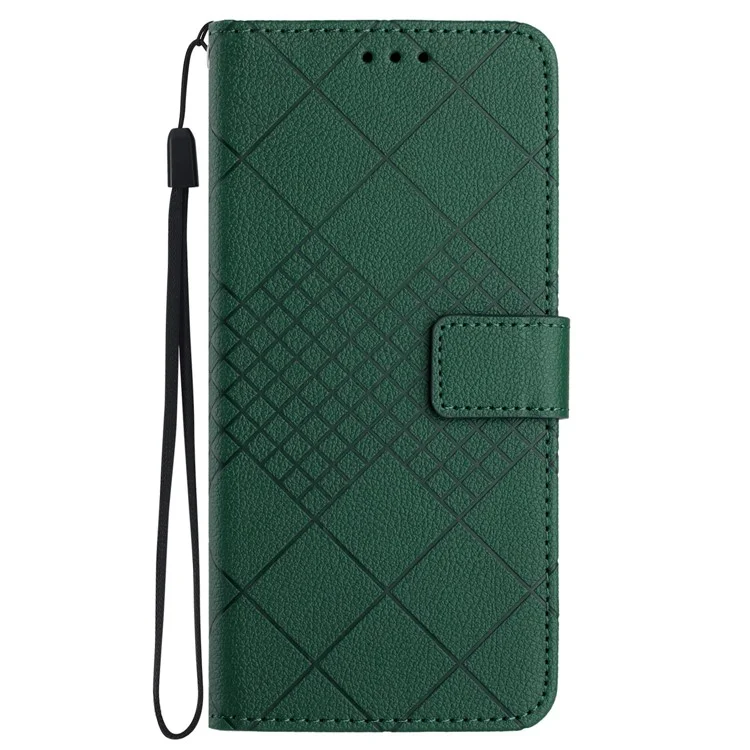 HT06 Для Samsung Galaxy A14 5G / A14 4G Чехол Litchi Texture PU Leather Flip Cover Wallet Phone Case - Зеленый