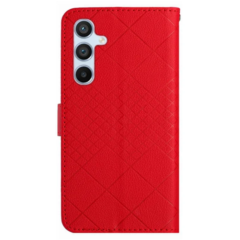 HT06 For Samsung Galaxy A34 5G Shockproof Case Litchi Texture PU Leather Wallet Phone Case - Red