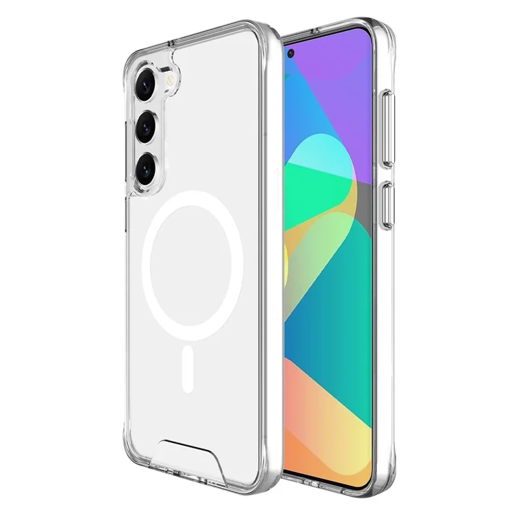 Für Samsung Galaxy S23+ Hülle kompatibel mit MagSafe Militärische Klasse TPU+PC Klare Telefon-Schutzabdeckung