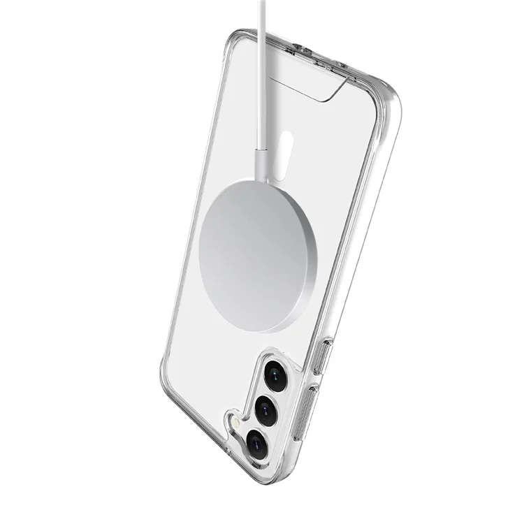 Für Samsung Galaxy S23+ Hülle kompatibel mit MagSafe Militärische Klasse TPU+PC Klare Telefon-Schutzabdeckung
