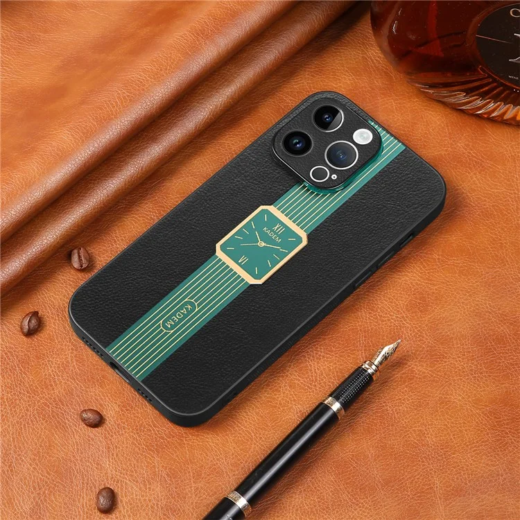 KADEM For iPhone 14 Pro Electroplating Case PU+TPU+Acrylic Shockproof Phone Protector - Green