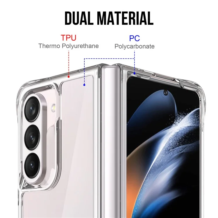For Samsung Galaxy Z Fold5 5G Clear Case PC+TPU Cover Compatible with MagSafe