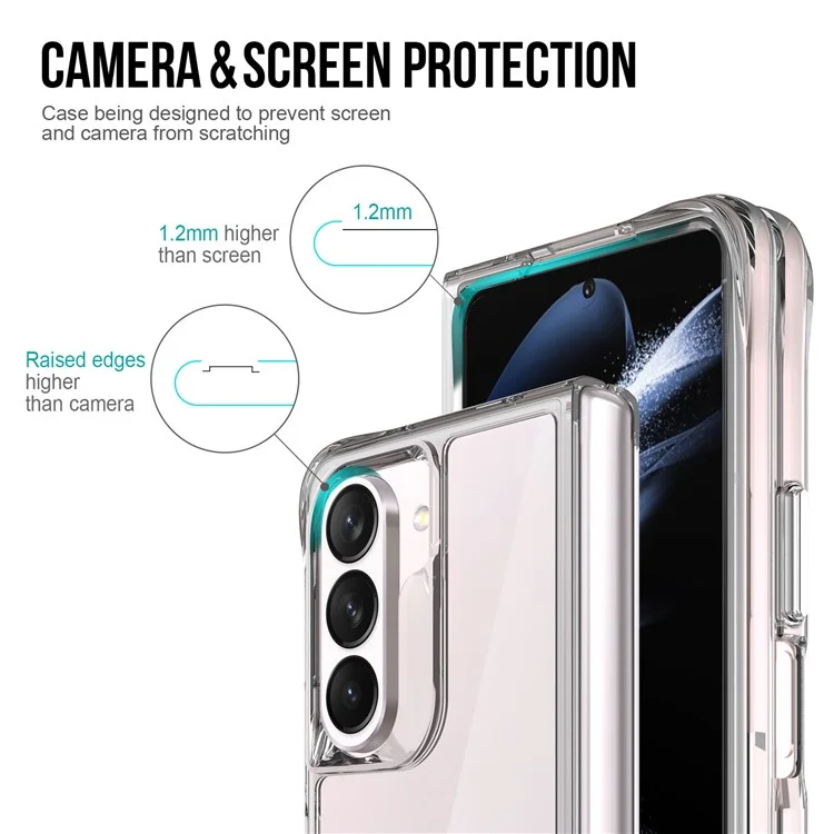 For Samsung Galaxy Z Fold5 5G Clear Case PC+TPU Cover Compatible with MagSafe