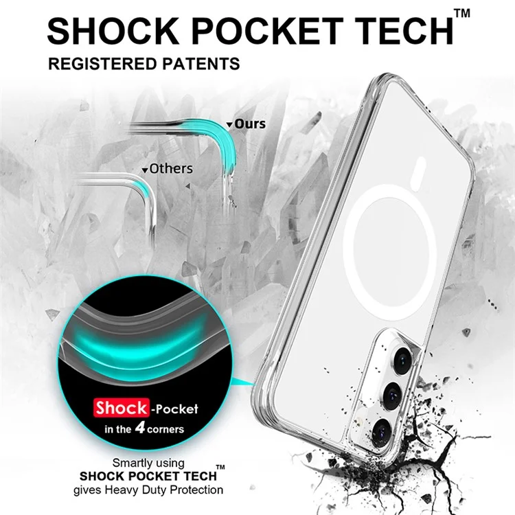 For Samsung Galaxy S23+ Case PC+TPU Magnetic Phone Cover Compatible with MagSafe