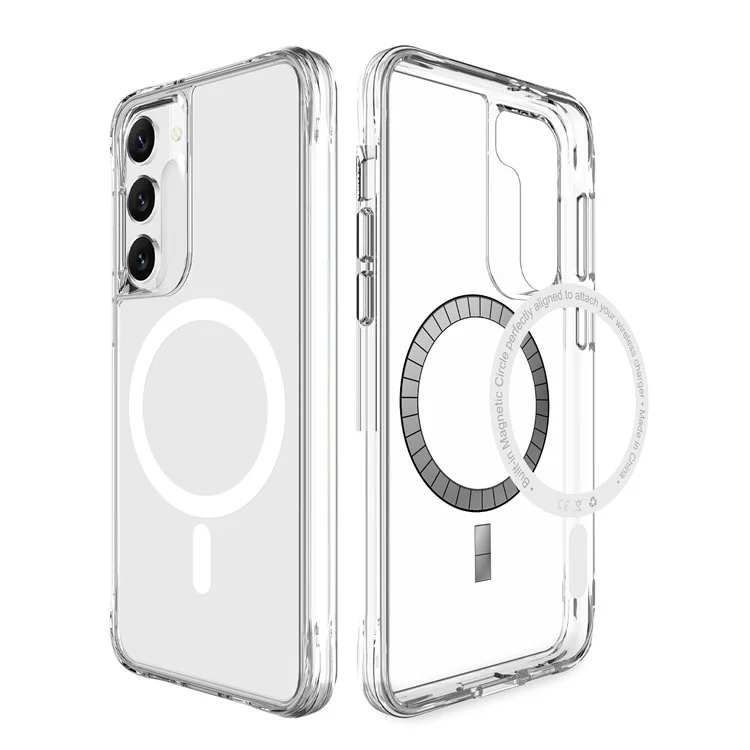 For Samsung Galaxy S23 Case Transparent Phone Cover Compatible with MagSafe