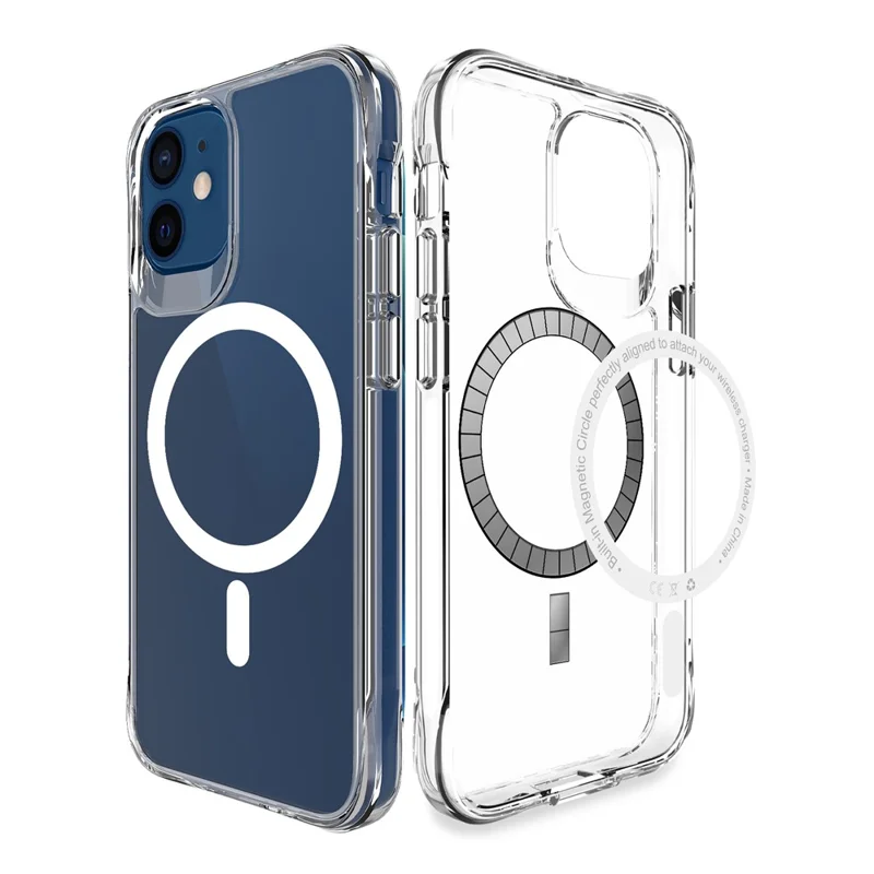 For iPhone 11 Case TPU Frame 1.5mm Clear PC Back Phone Cover Compatible with MagSafe