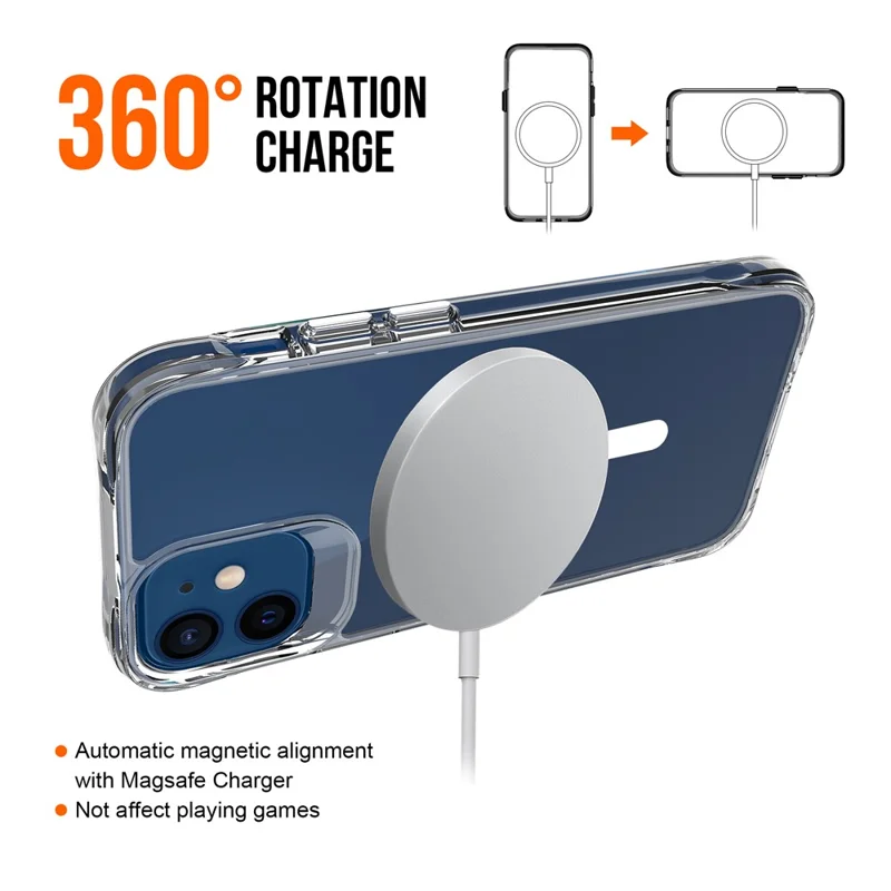 For iPhone 11 Case TPU Frame 1.5mm Clear PC Back Phone Cover Compatible with MagSafe