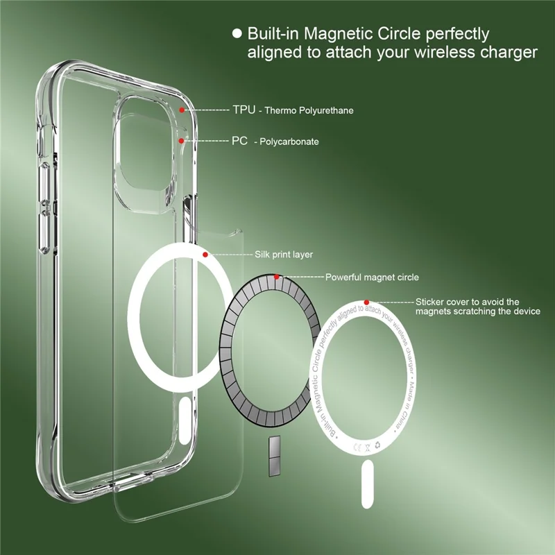 Für Iphone 12 / 12 Pro Magnetic Case Clear Telefonabdeckung Kompatibel Mit Magsafe