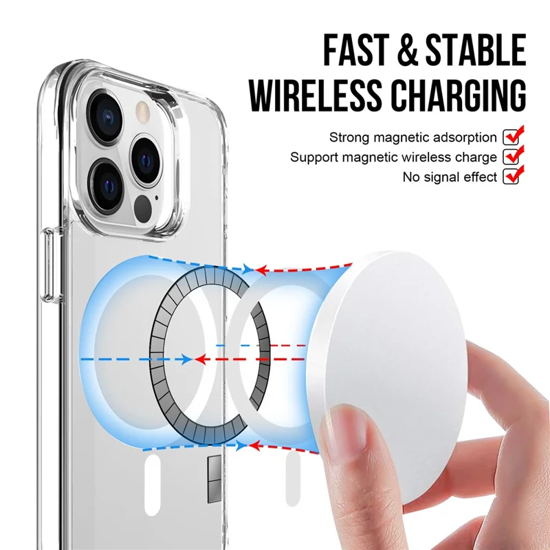 For iPhone 13 Pro Clear Case Anti-drop Phone Cover Compatible with MagSafe