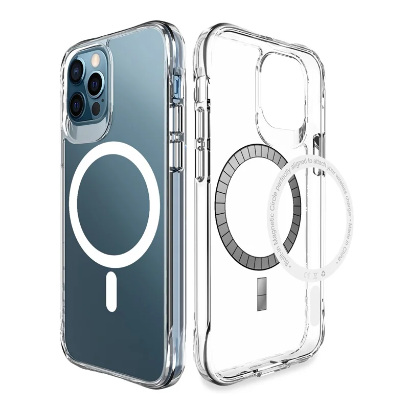 For iPhone 12 Pro Max Case Magnetic Clear Phone Cover Compatible with MagSafe
