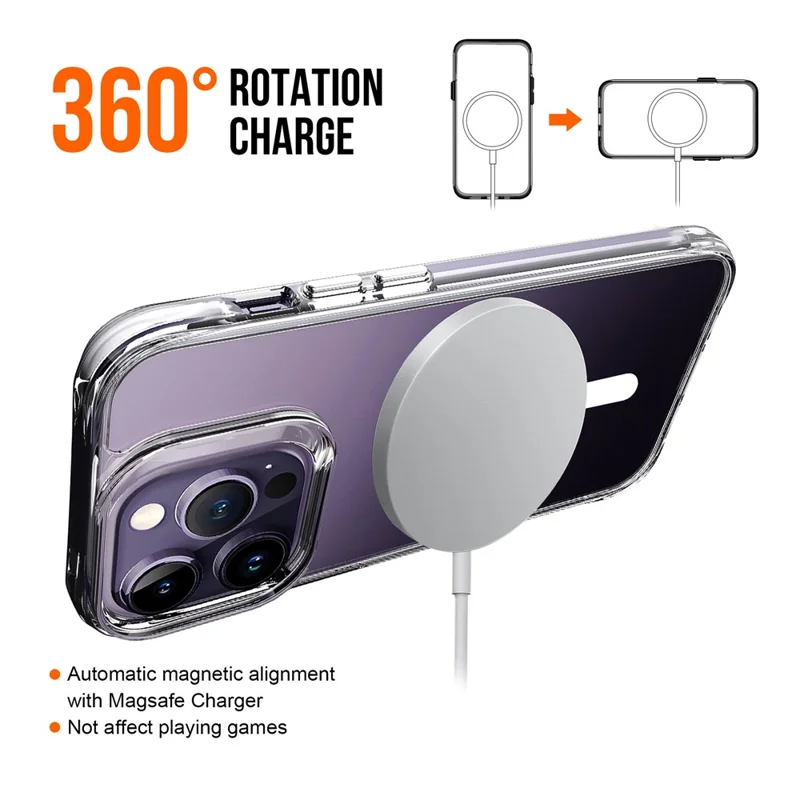 Pour Iphone 14 Pro Max Case de Téléphone Magnétique Transparent Anti-rayures