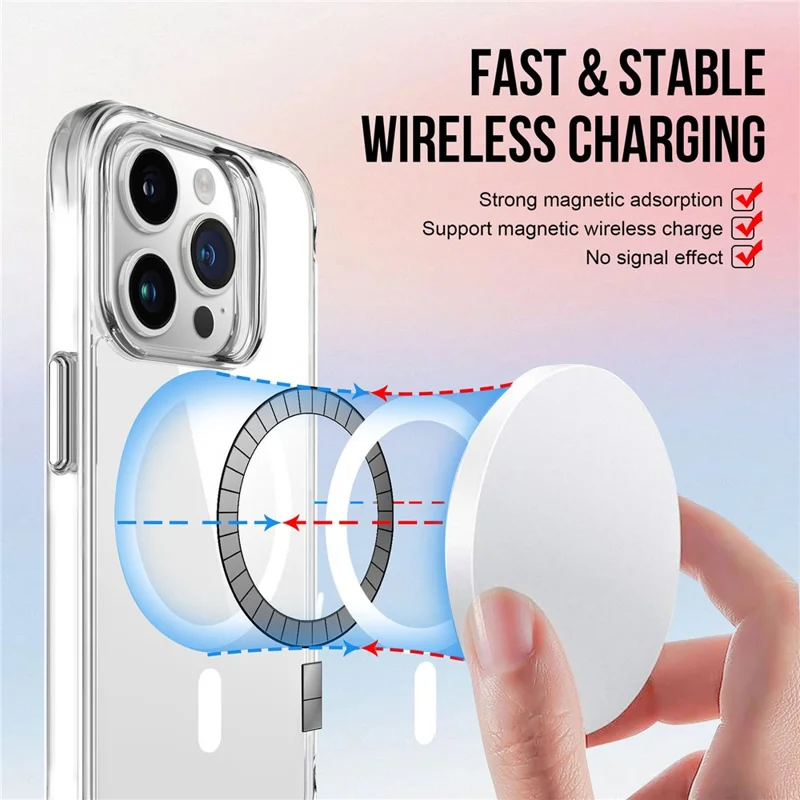 For iPhone 15 Pro Max Clear Case Magnetic Phone Cover Compatible with MagSafe