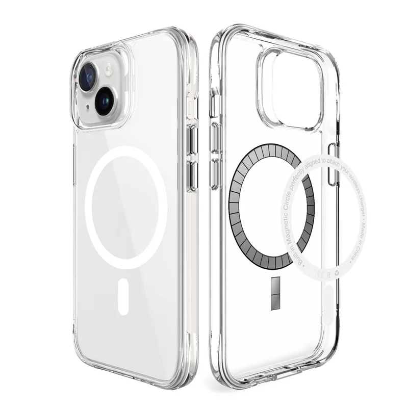For iPhone 15 Magnetic Case Compatible with MagSafe Clear Phone Cover