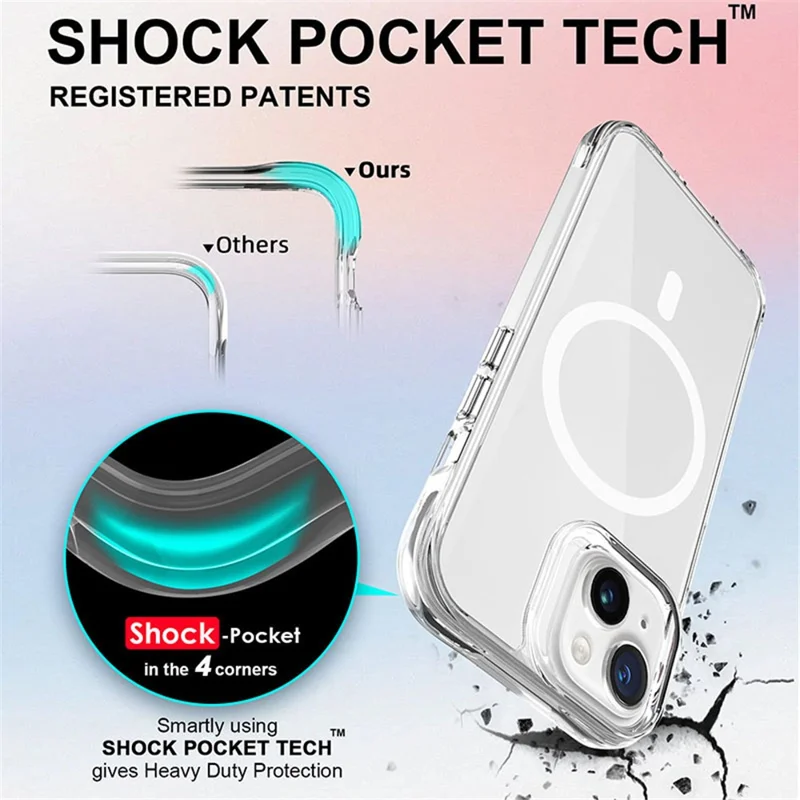 For iPhone 15 Magnetic Case Compatible with MagSafe Clear Phone Cover