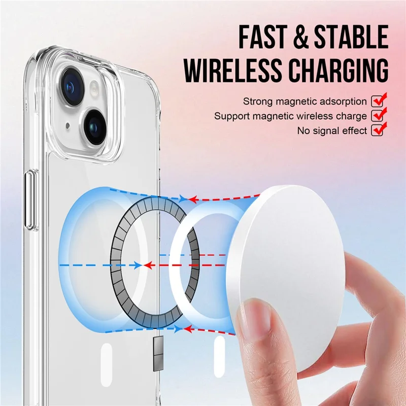 For iPhone 15 Magnetic Case Compatible with MagSafe Clear Phone Cover