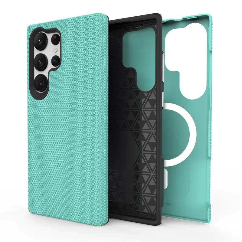 For Samsung Galaxy S23 Ultra Magnetic Case Shockproof TPU+PC Phone Cover - Mint Green