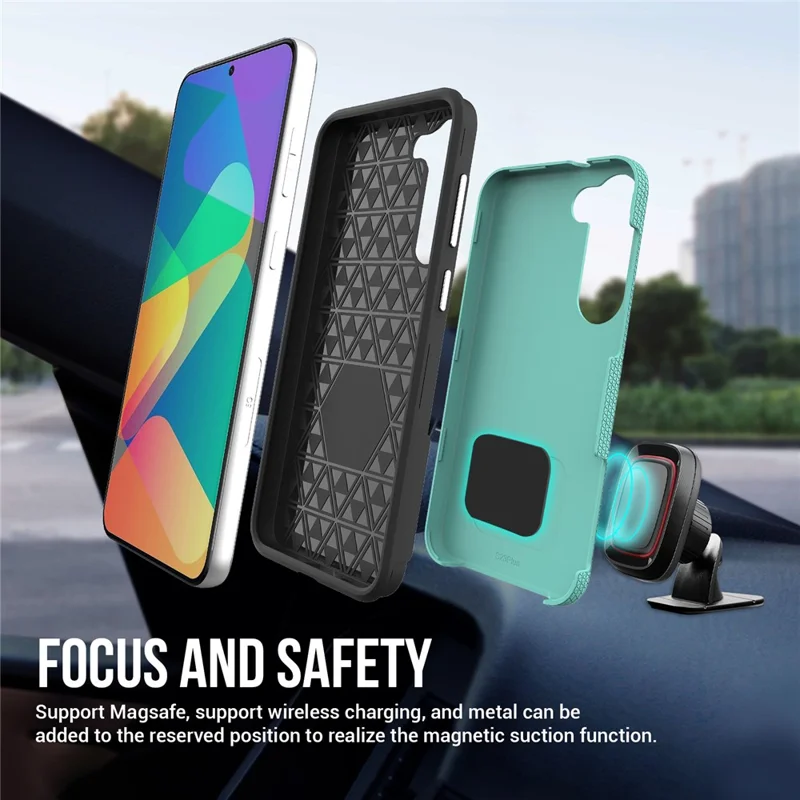 For Samsung Galaxy S23+ Magnetic Case Anti-Drop TPU+PC Phone Case - Mint Green