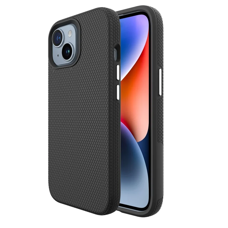 For iPhone 14 Plus / 15 Plus Case TPU+PC Phone Protector Compatible with MagSafe - Black