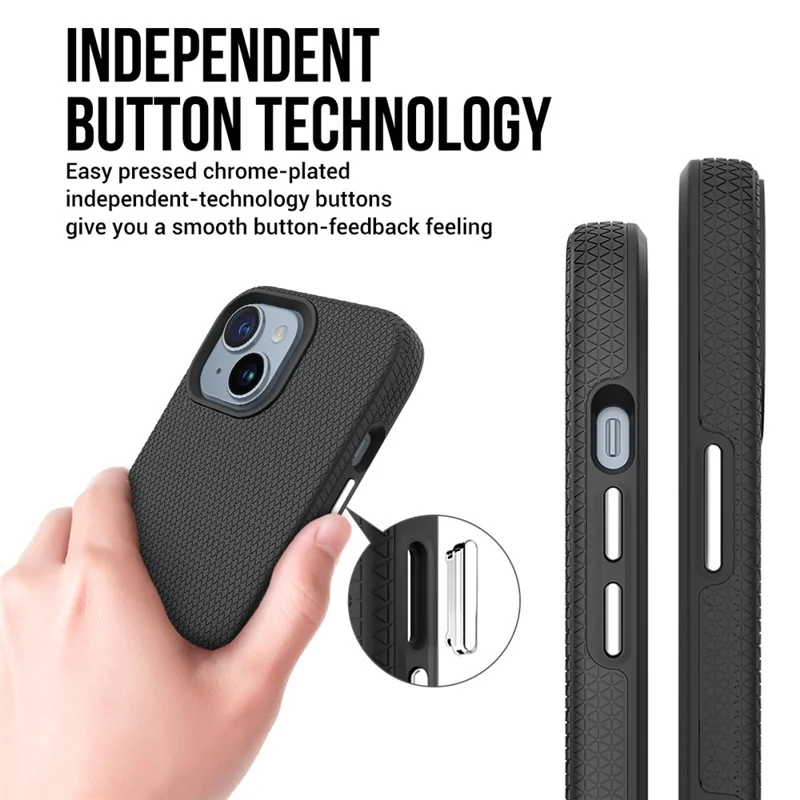 For iPhone 14 Plus / 15 Plus Case TPU+PC Phone Protector Compatible with MagSafe - Black