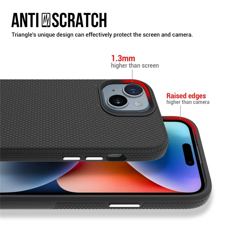 For iPhone 14 Plus / 15 Plus Case TPU+PC Phone Protector Compatible with MagSafe - Black