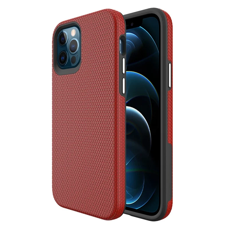 For iPhone 12 / 12 Pro 6.1 inch Protective Case TPU+PC Phone Case Compatible with MagSafe - Red