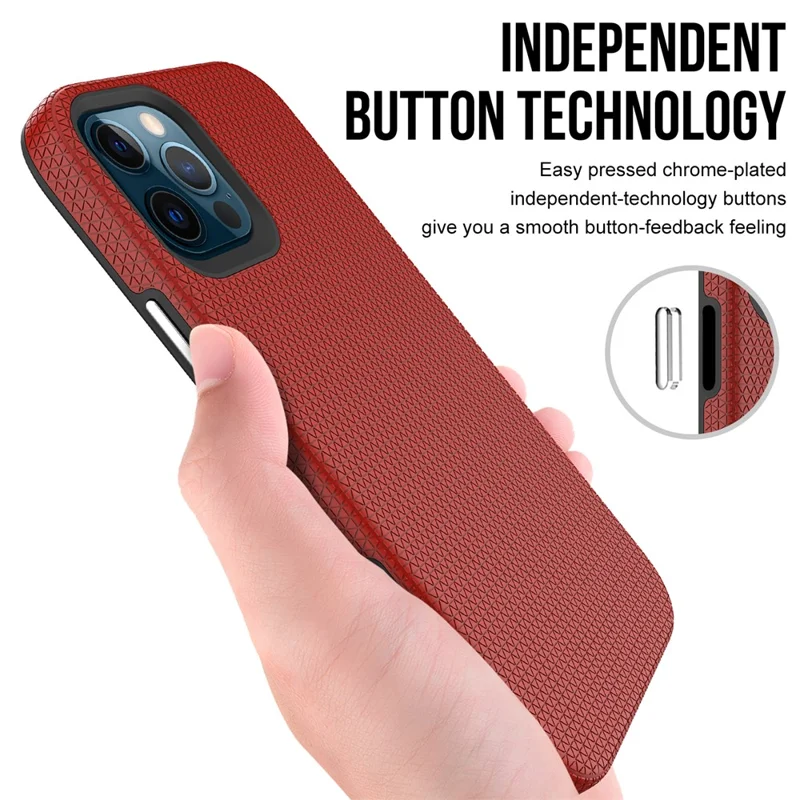 For iPhone 12 / 12 Pro 6.1 inch Protective Case TPU+PC Phone Case Compatible with MagSafe - Red