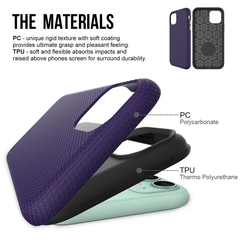 For iPhone 11 Case Compatible with MagSafe  Anti-Drop TPU+PC Phone Cover - Purple