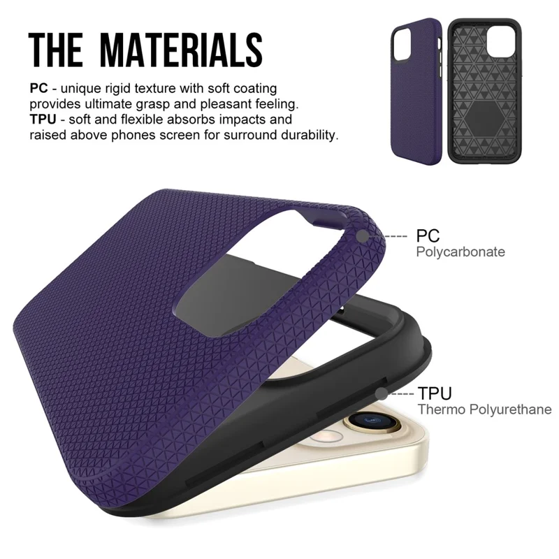 For iPhone 12 Pro Max 6.7 inch Case Compatible with MagSafe  Protective TPU+PC Phone Shell - Purple