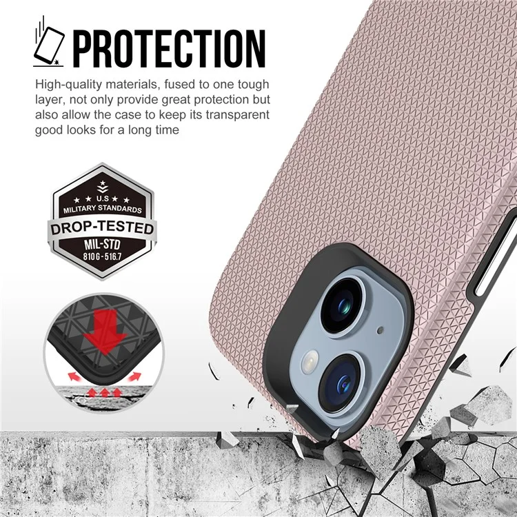 Custodia per iPhone 14 Angoli Antiurto TPU+PC Copertina Magnetica - Rose Gold