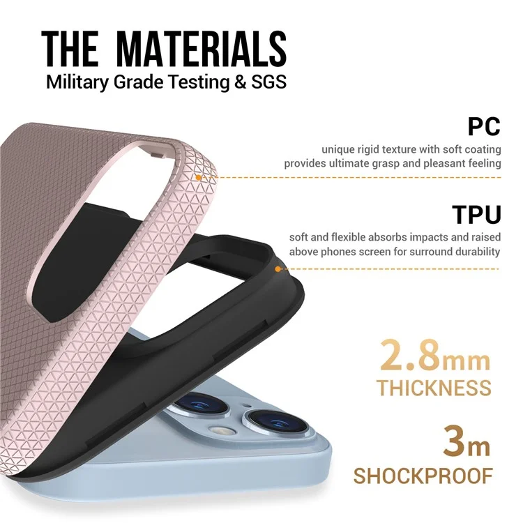 Custodia per iPhone 14 Angoli Antiurto TPU+PC Copertina Magnetica - Rose Gold