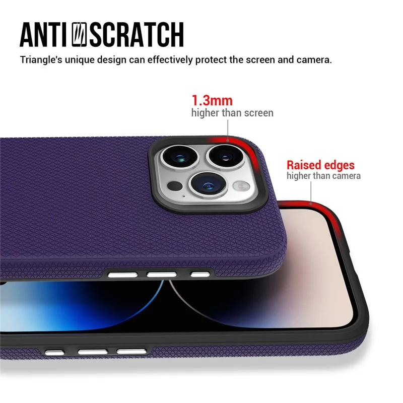 For iPhone 14 Pro Max Case Anti-Scratch Magnetic Phone Cover - Purple