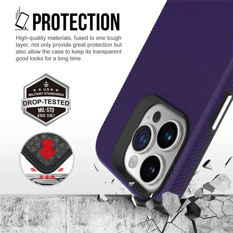 For iPhone 14 Pro Max Case Anti-Scratch Magnetic Phone Cover - Purple