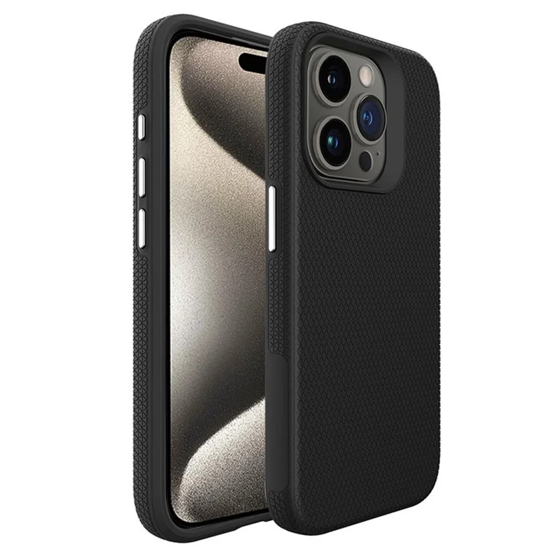 For iPhone 15 Pro Max Magnetic Case TPU+PC Protective Phone Cover - Black