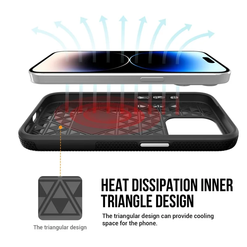 For iPhone 15 Pro Max Magnetic Case TPU+PC Protective Phone Cover - Black