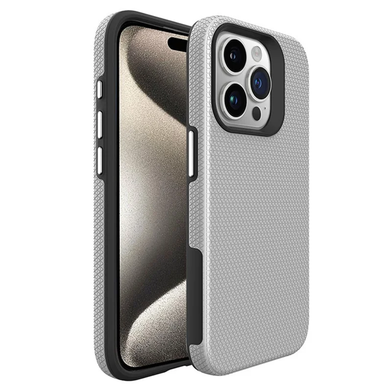 Para Iphone 15 Pro Max Magnetic Case TPU+PC Tampa de Telefone Protetora - Prata
