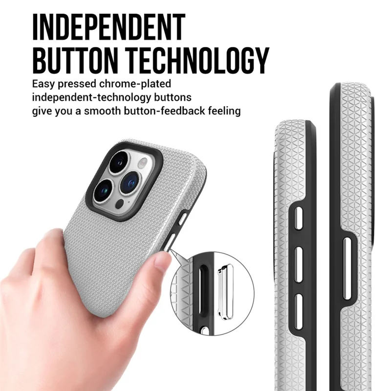Para Iphone 15 Pro Max Magnetic Case TPU+PC Tampa de Telefone Protetora - Prata