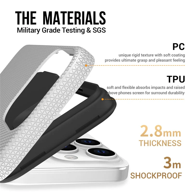 Para Iphone 15 Pro Max Magnetic Case TPU+PC Tampa de Telefone Protetora - Prata