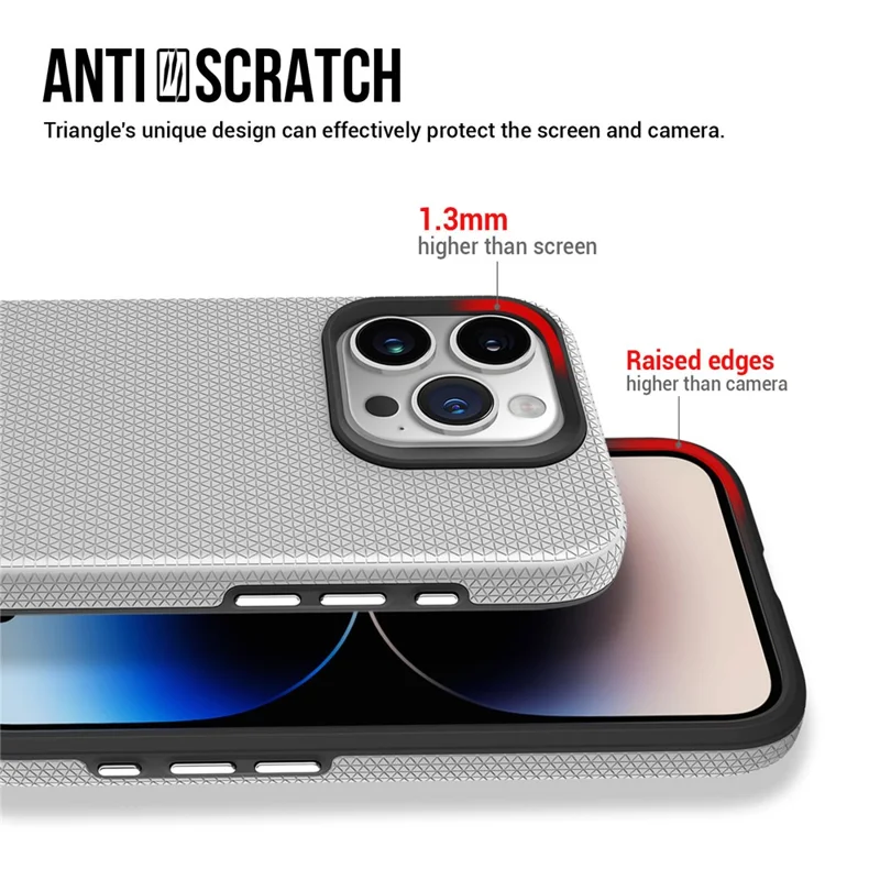 Para Iphone 15 Pro Max Magnetic Case TPU+PC Tampa de Telefone Protetora - Prata