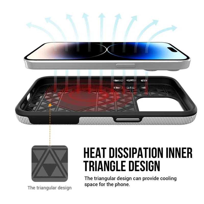 Para Iphone 15 Pro Max Magnetic Case TPU+PC Tampa de Telefone Protetora - Prata