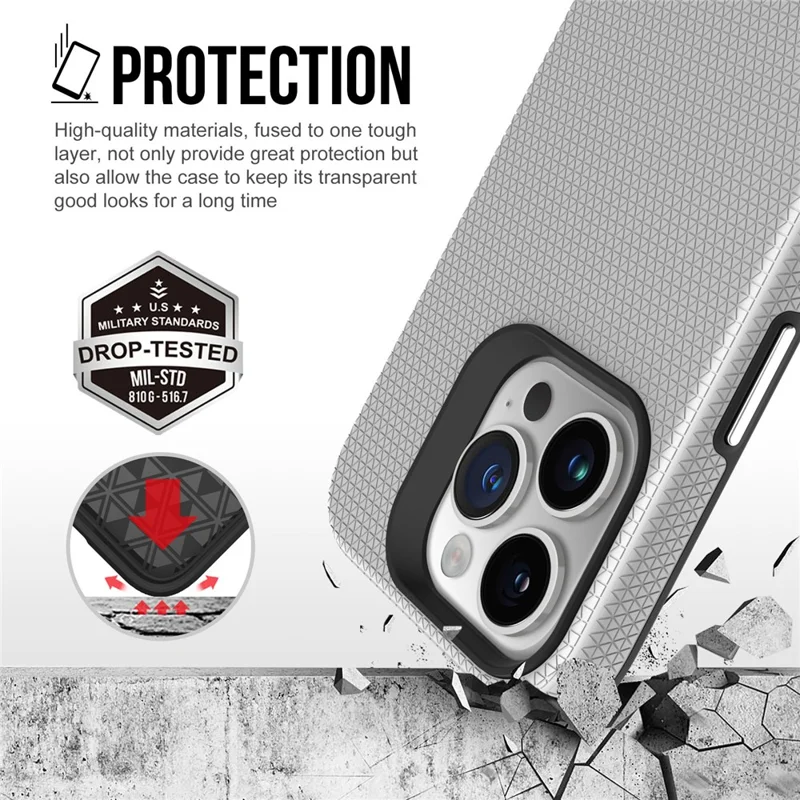 Para Iphone 15 Pro Max Magnetic Case TPU+PC Tampa de Telefone Protetora - Prata