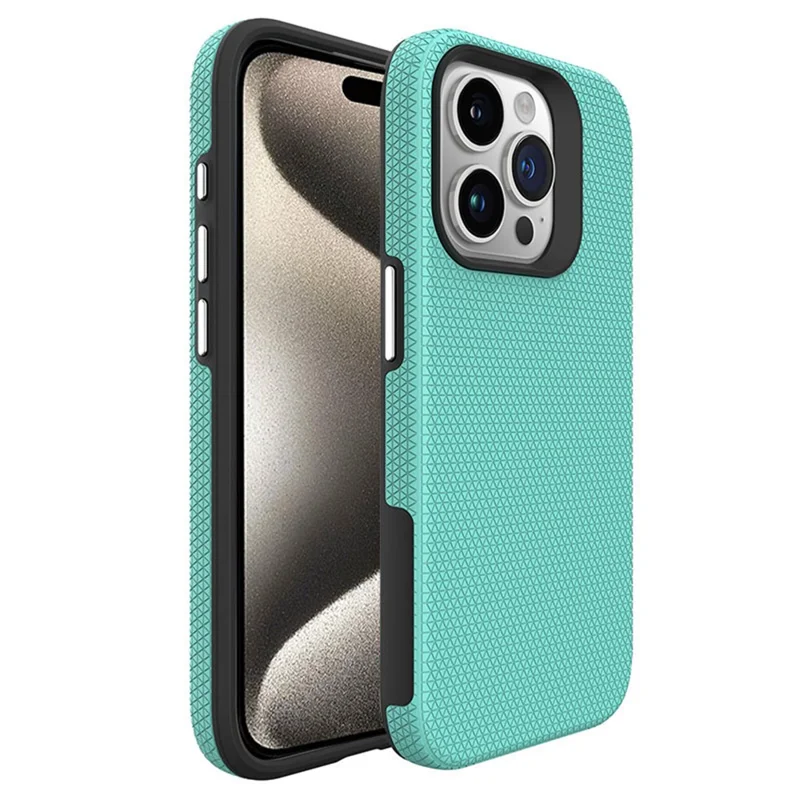 For iPhone 15 Pro Magnetic Phone Case Four Corners Shockproof Back Cover - Mint Green