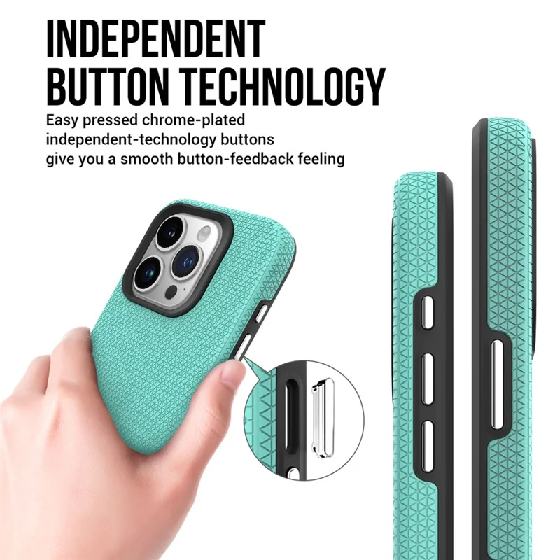For iPhone 15 Pro Magnetic Phone Case Four Corners Shockproof Back Cover - Mint Green