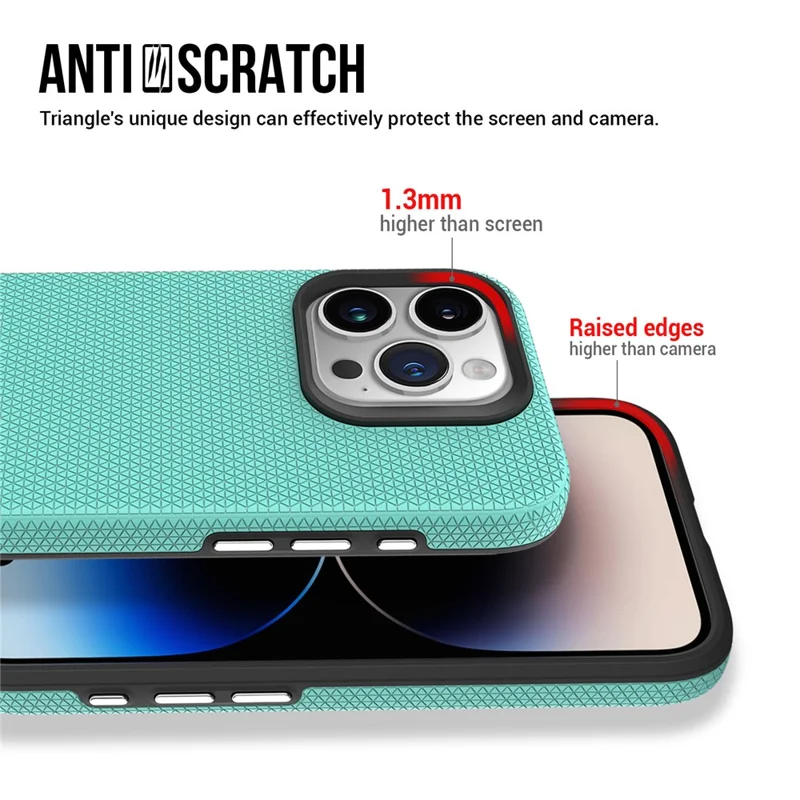 For iPhone 15 Pro Magnetic Phone Case Four Corners Shockproof Back Cover - Mint Green